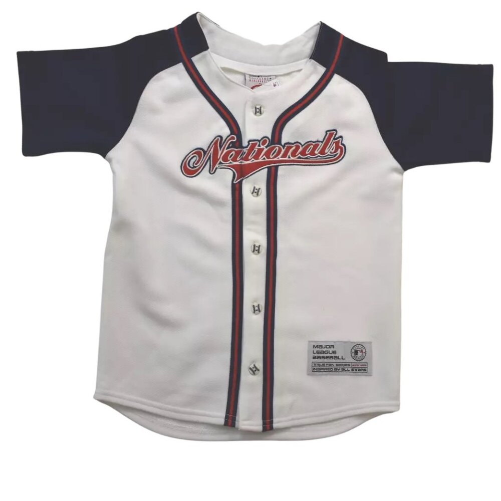 MLB Little Kids True Fan Washington Nationals Button-Up Jersey New 4, 5, 6